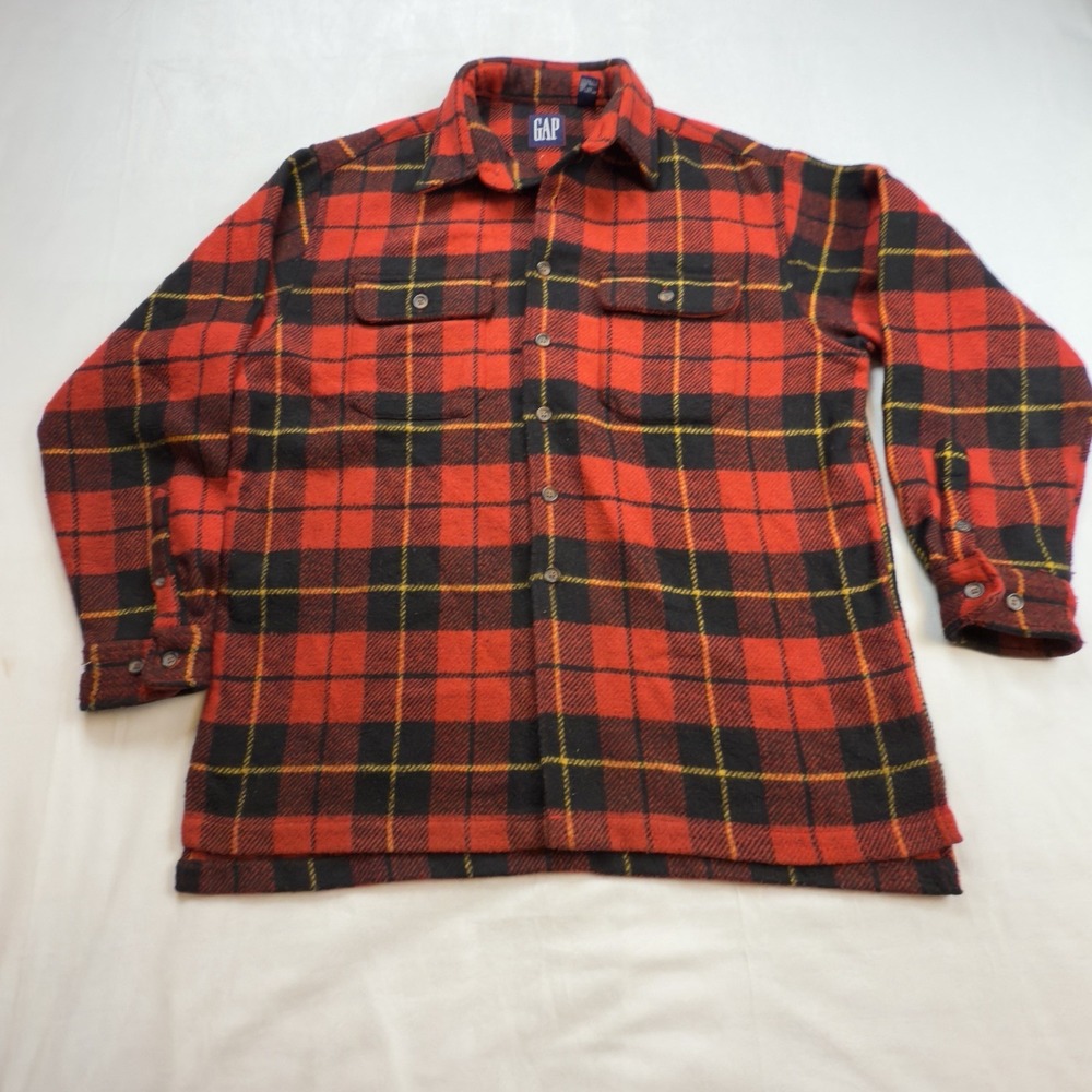 Vintage Gap Men's Large Wool‎ Blend Shocker Classic Buffalo Plaid GUC